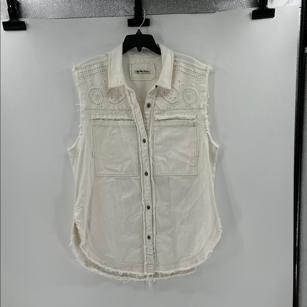 We The Free Women's Embroidered Boho Cut Off Jacket - Ivory - Medium
